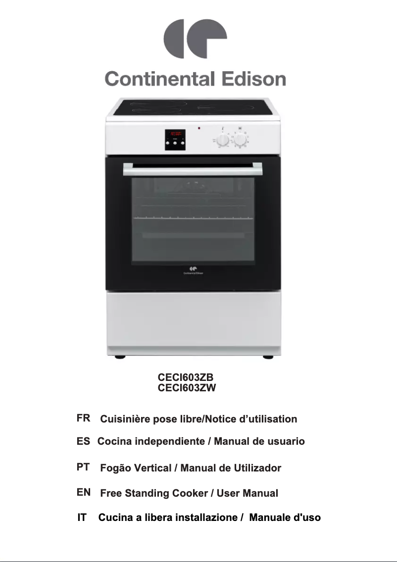 Imagen de la primera página del manual del dispositivo CECI603ZW