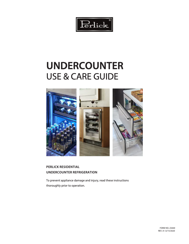 Page n°1 - Manuel utilisateur Perlick HP24TS-2MWW