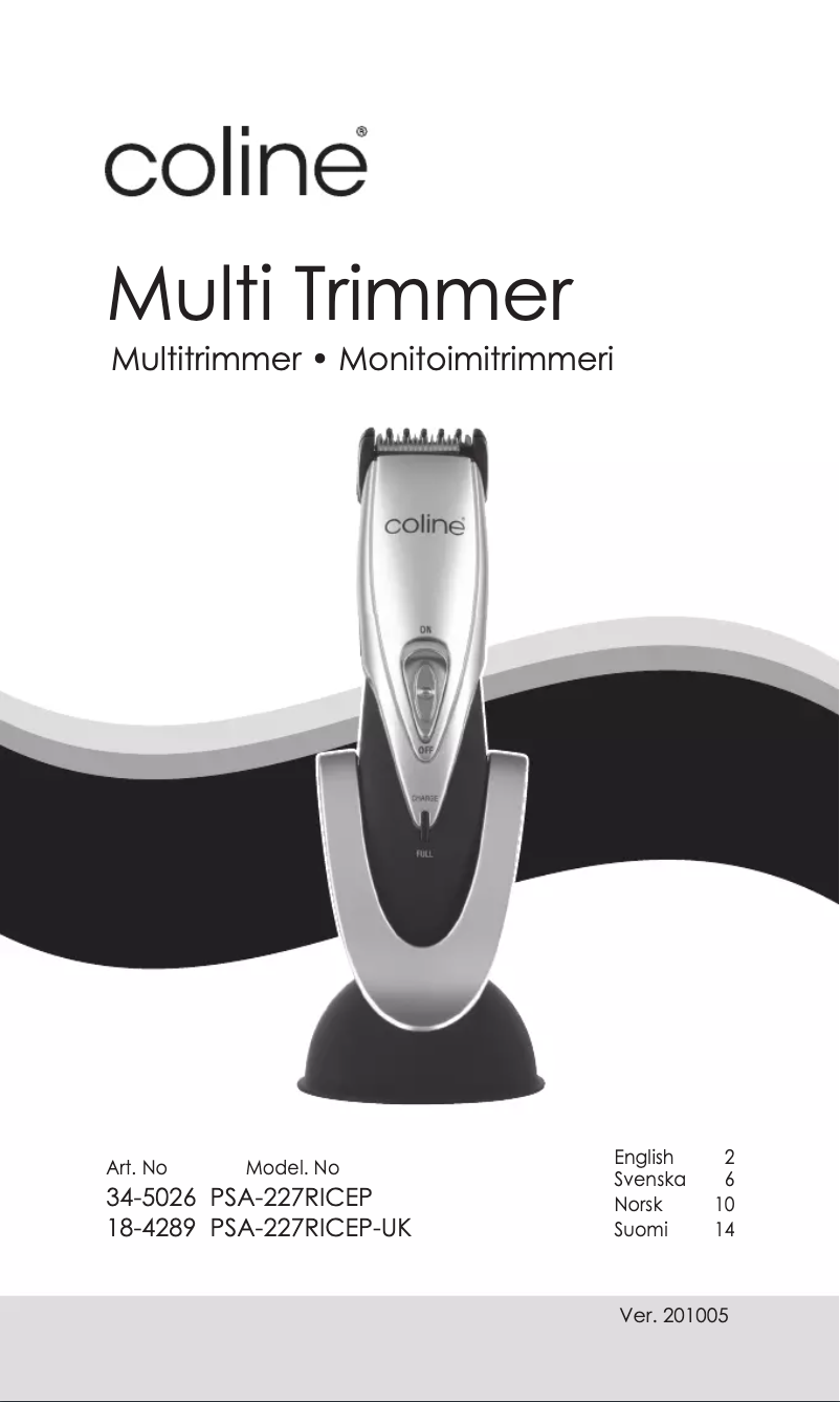 Page n°1 - Manuel utilisateur Coline PSA-227RICEP