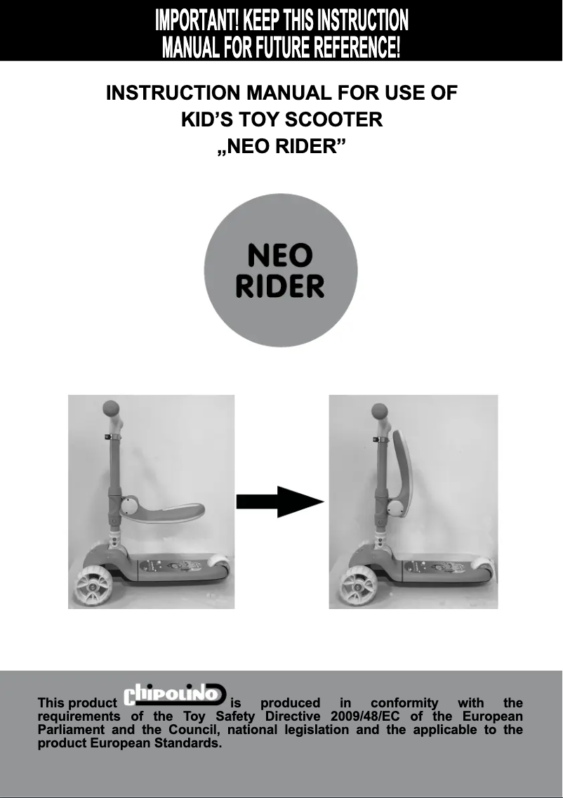 Page 1 de la notice Manuel utilisateur Chipolino 2 in 1 Neo Rider