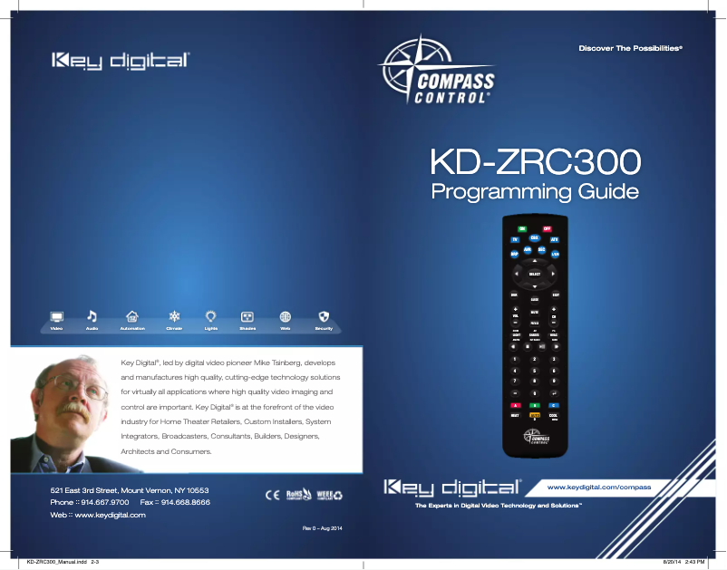 Page 1 de la notice Manuel utilisateur Key Digital KD-ZRC300