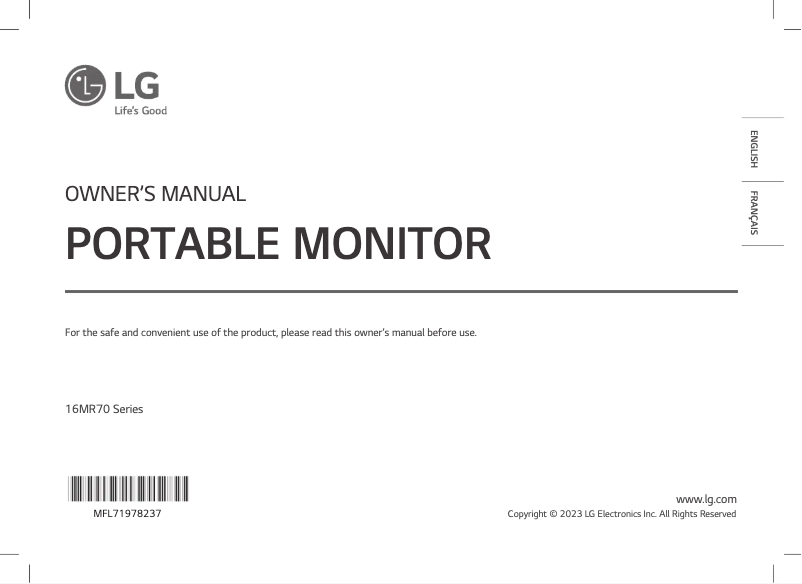 Página 1 del manual Manual de usuario LG 16MR70