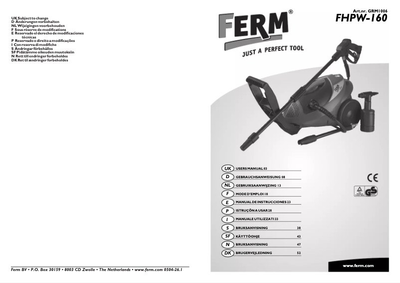 Image de la première page du manuel de l'appareil GRM1006