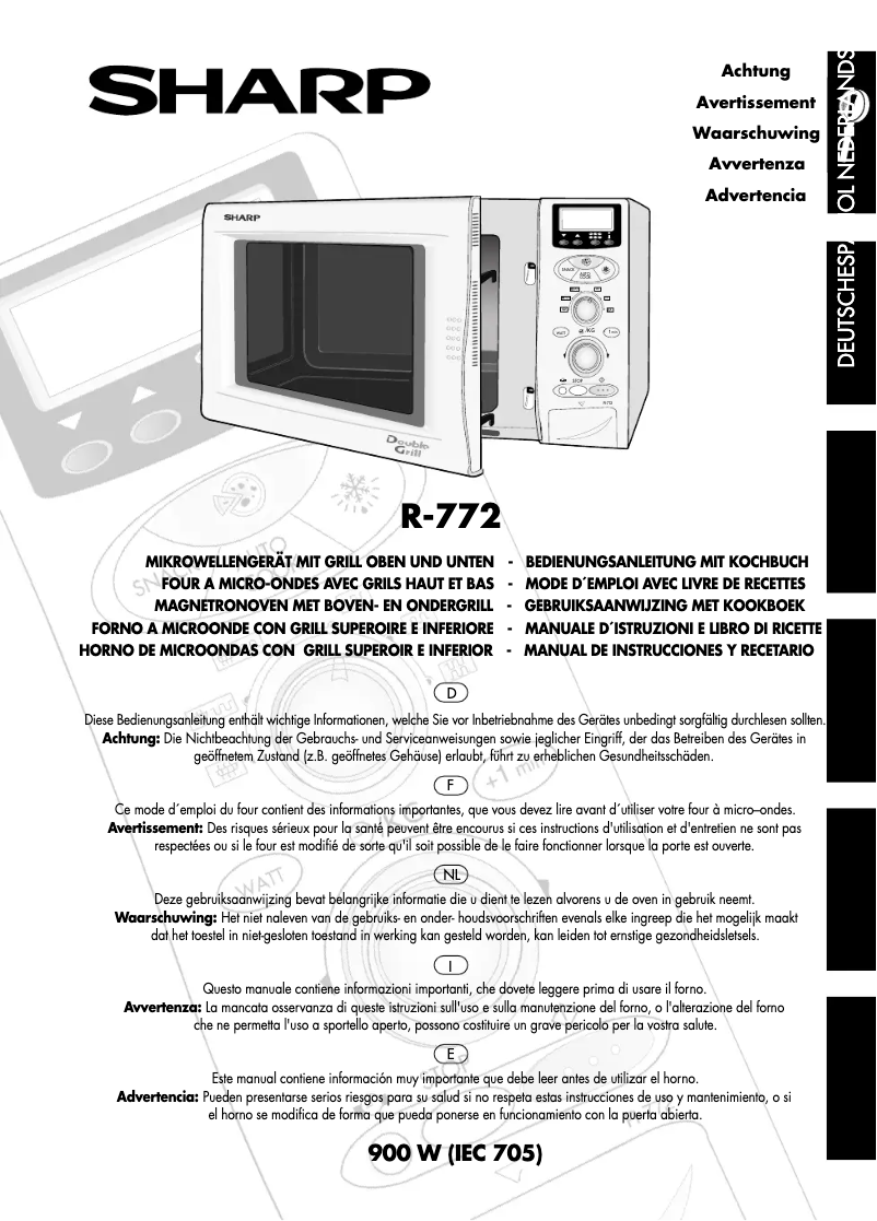 Page 1 de la notice Manuel utilisateur Sharp R-772