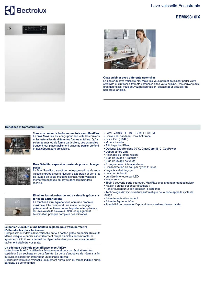 Page n°1 - Fiche technique Electrolux EEM69310IX
