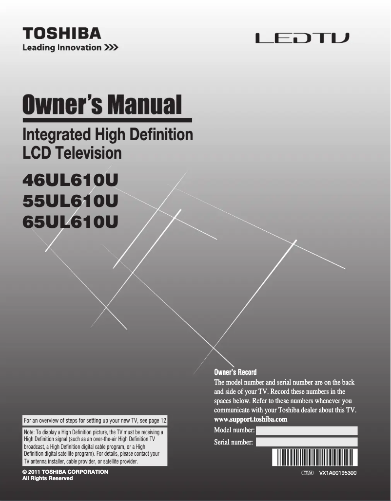 Image de la première page du manuel de l'appareil 55UL610U