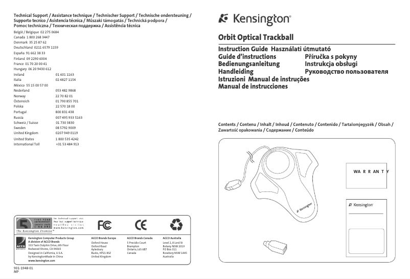 Page n°1 - Manuel utilisateur Kensington Orbit