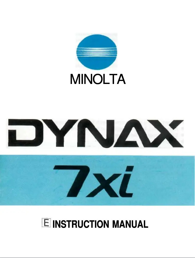 Page n°1 - Manuel utilisateur Konica Minolta Dynax 7Xi