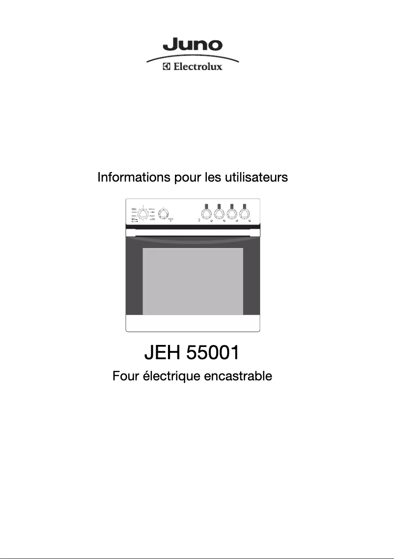 Page n°1 - Manuel utilisateur Juno Electrolux JEH55001A