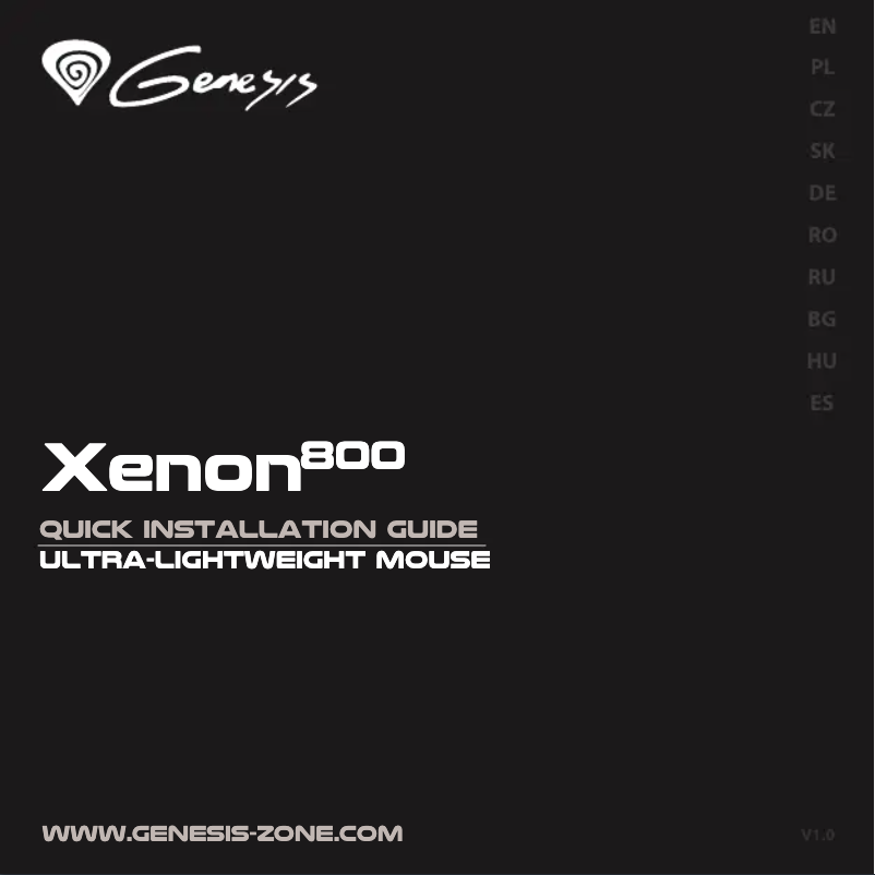 Page 1 de la notice Manuel utilisateur Genesis Xenon 800