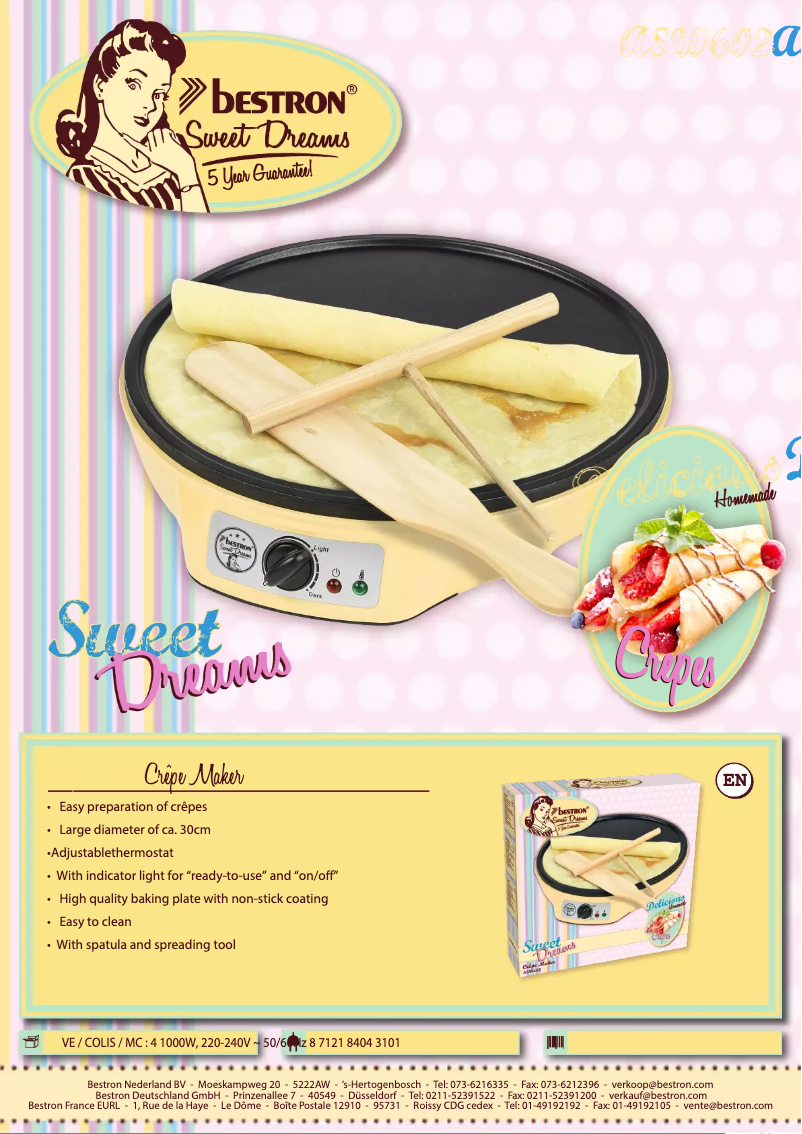 Page 1 of the manual Technical Sheet Bestron ASW602