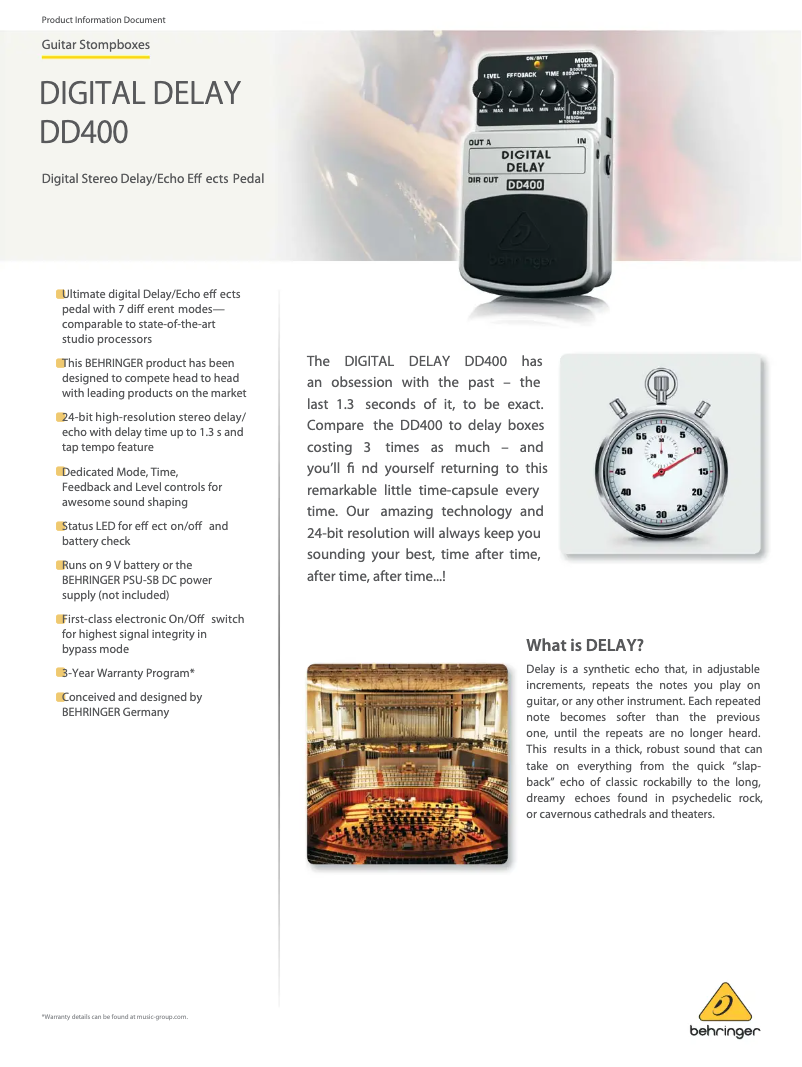 Image de la première page du manuel de l'appareil Digital Delay DD400