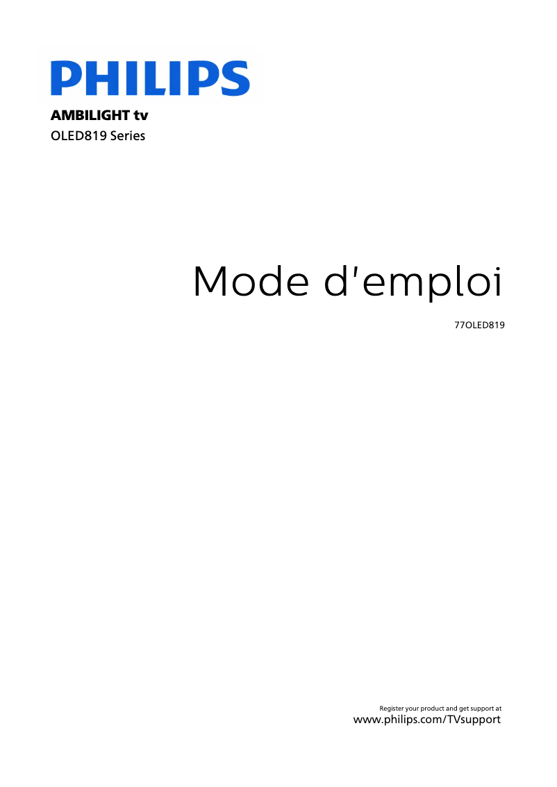 Página 1 del manual Manual de usuario Philips 77OLED819