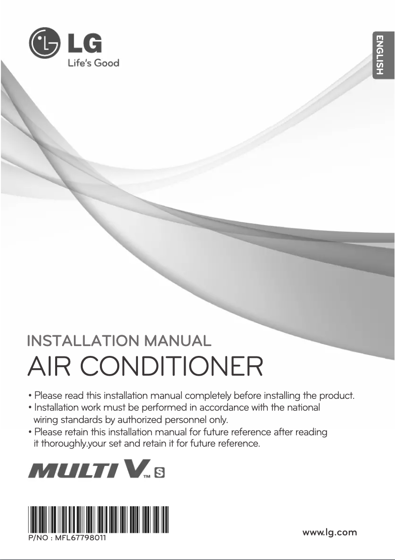 Page 1 de la notice Manuel utilisateur LG MULTI V ARUN040GSS0