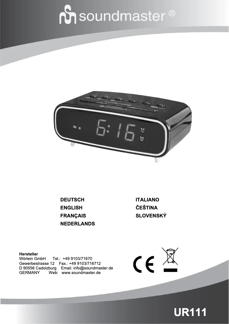 Page 1 de la notice Manuel utilisateur Soundmaster UR111