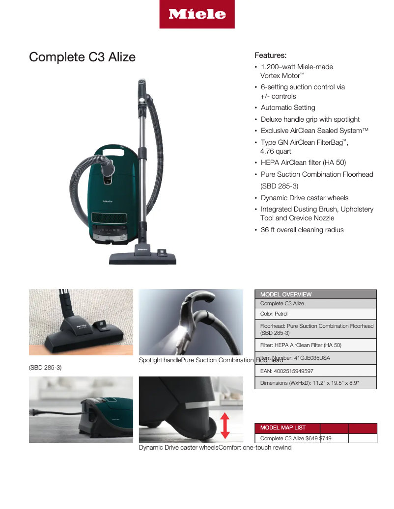 Page n°1 - Manuel utilisateur Miele Complete C3 Alize