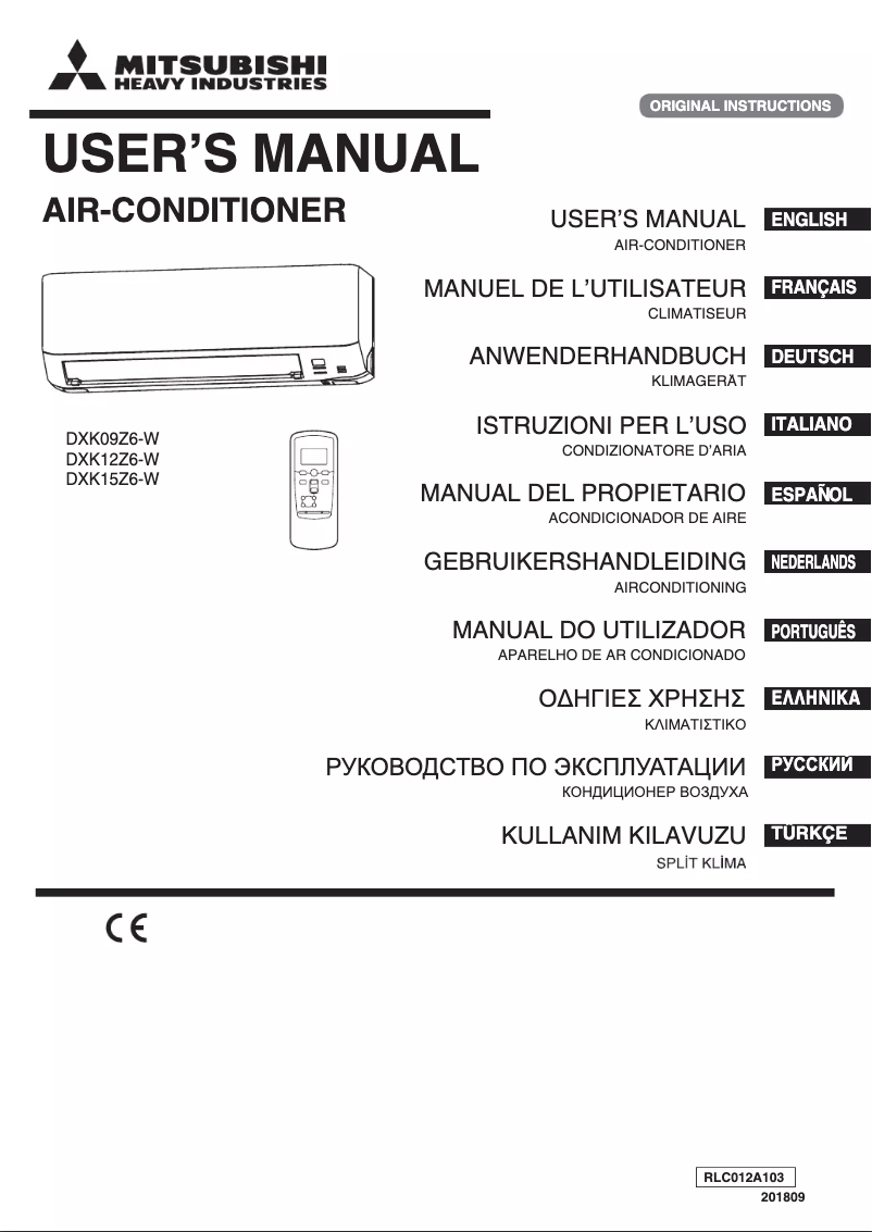 Page 1 de la notice Manuel utilisateur Mitsubishi DXK15Z6-W
