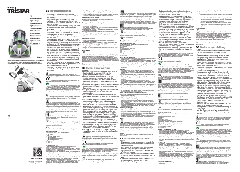 Page 1 de la notice Manuel utilisateur TriStar SZ-3135