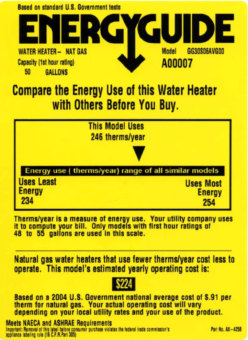 Página 1 del manual Etiqueta energética GE GG30S06AVG00