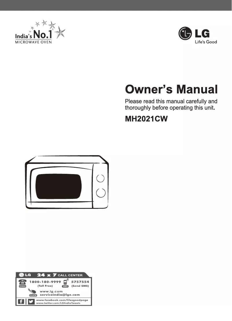 Página 1 del manual Manual de usuario LG MH2021CW