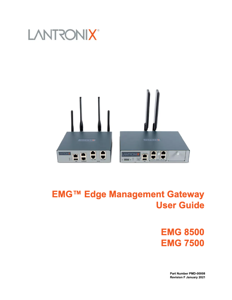 Page 1 de la notice Manuel utilisateur Lantronix EMG 7500