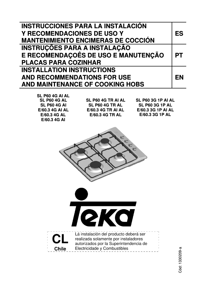 Page n°1 - Manuel utilisateur Teka E/60.3 4G AL