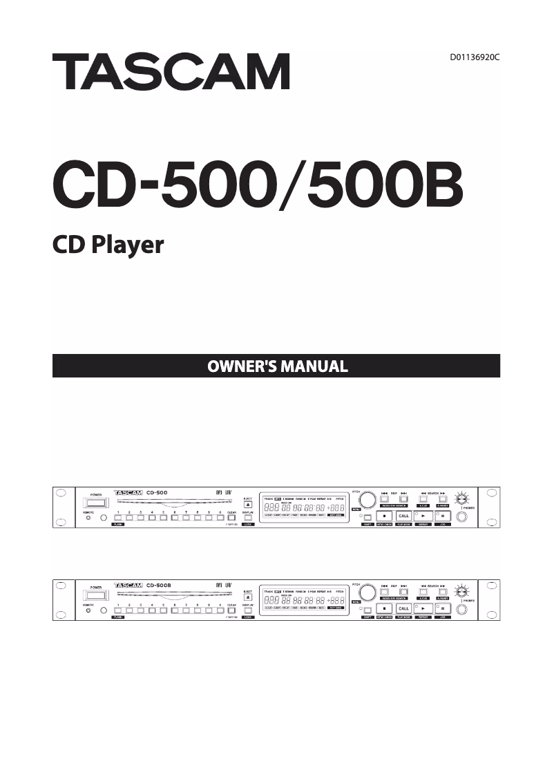 Página 1 del manual Manual de usuario Tascam CD-500B