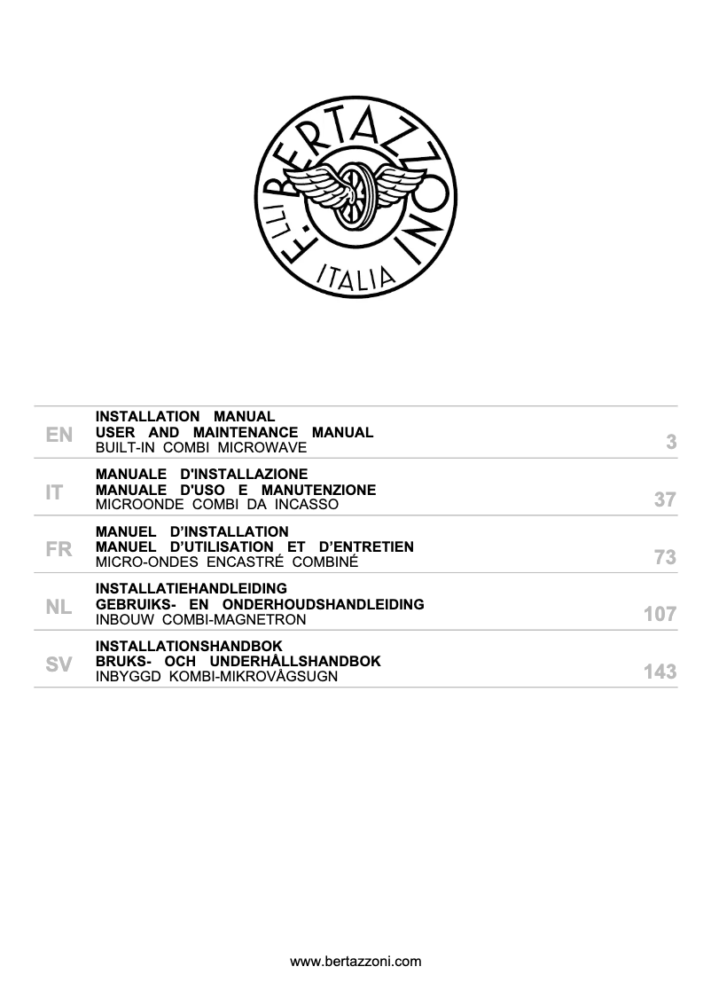 Page 1 de la notice Manuel utilisateur Bertazzoni FMOD4053MLB1