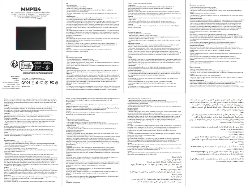 Page 1 de la notice Manuel utilisateur Mars Gaming MMP124