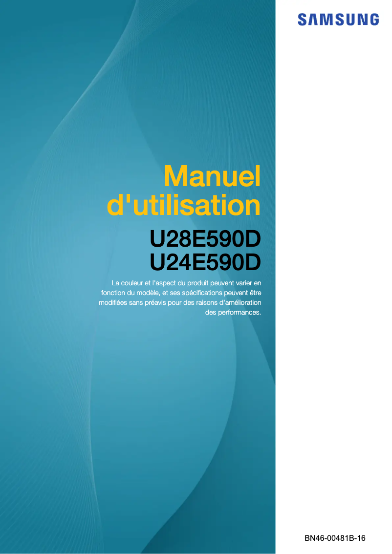 Page 1 de la notice Manuel utilisateur Samsung U28E590DSZ