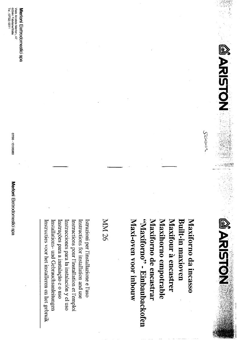 Page n°1 - Manuel utilisateur Ariston Thermo MM 26