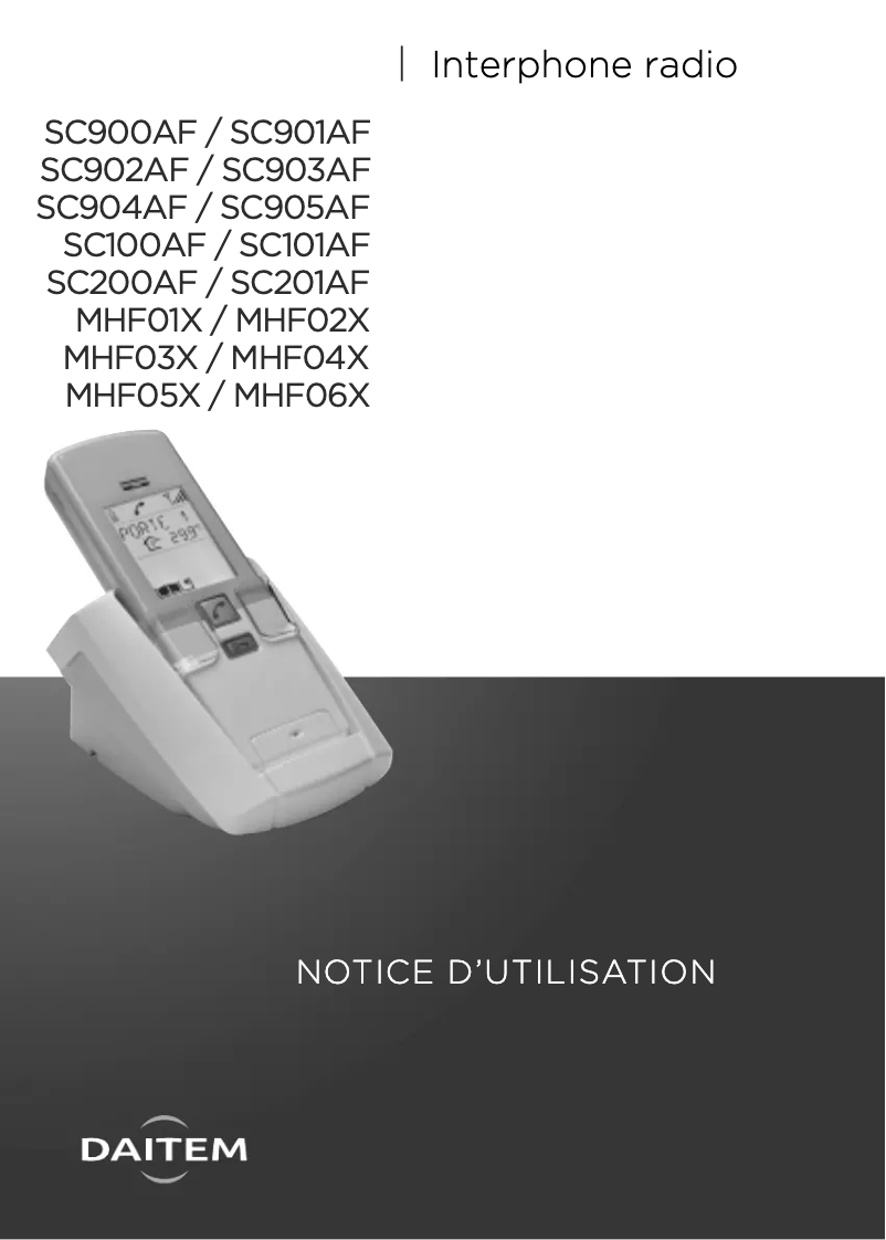 Page n°1 - Manuel utilisateur Daitem SC901AF