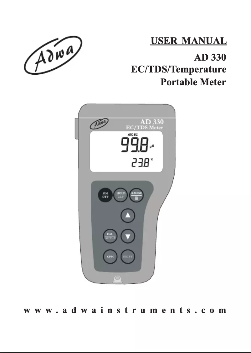 Page n°1 - Manuel utilisateur Adwa AD330