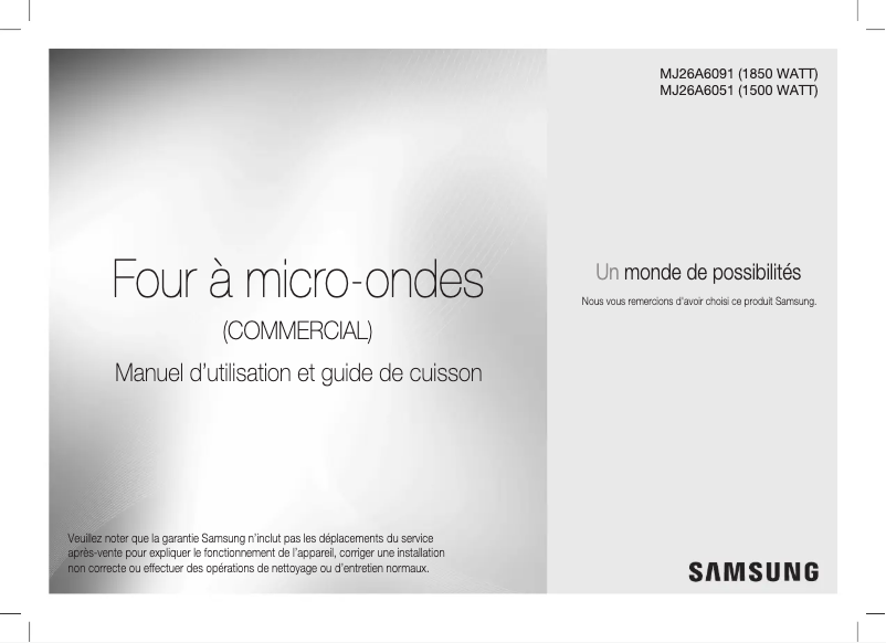 Image de la première page du manuel de l'appareil MJ26A6091
