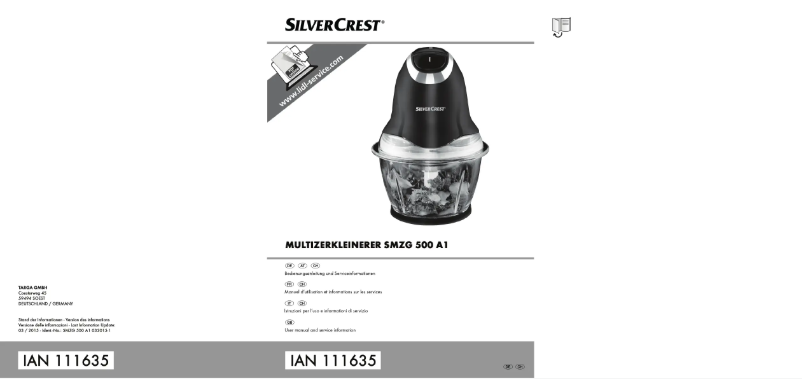 Page n°1 - Manuel utilisateur SilverCrest SMZG 500 A1