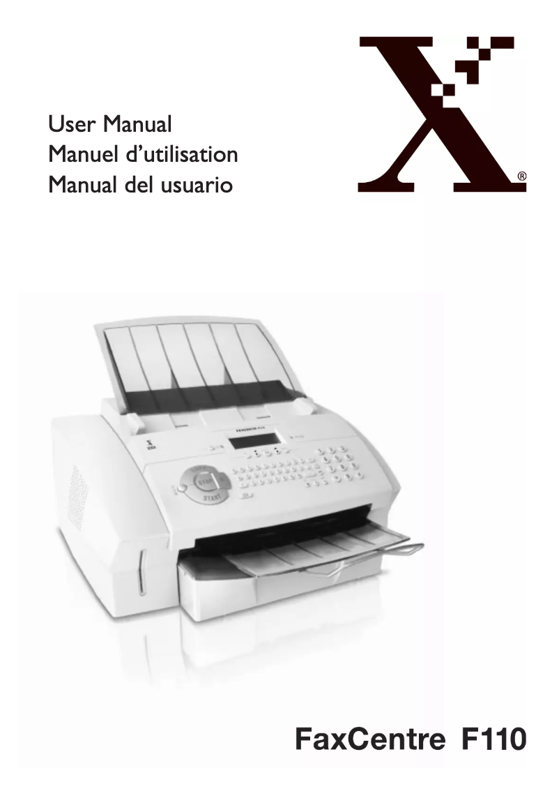 Page 1 de la notice Manuel utilisateur Xerox F110 FaxCentre