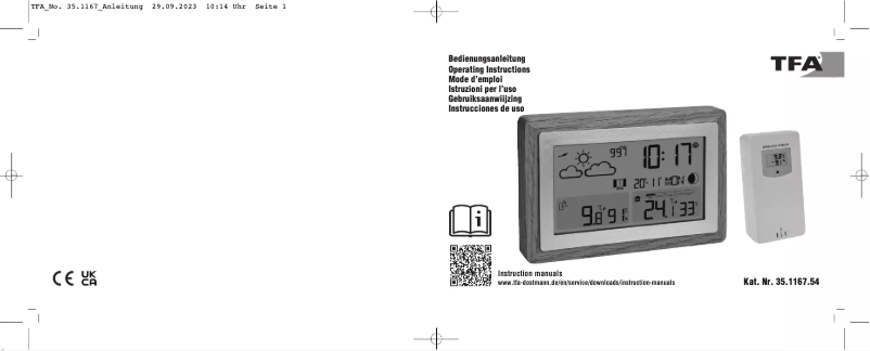 Página 1 del manual Manual de usuario TFA OAK 35.1167.54