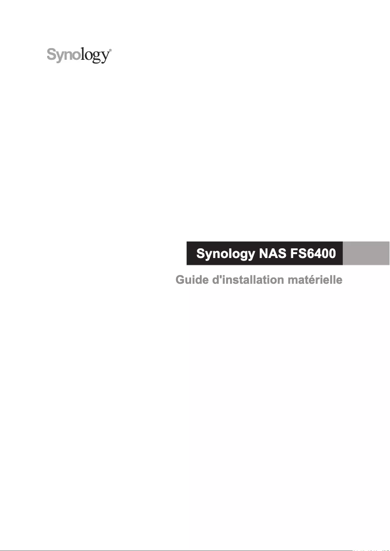 Page n°1 - Manuel utilisateur Synology FS6400