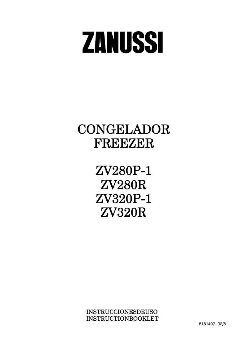 Page 1 de la notice Manuel utilisateur Zanussi ZV 320 P-1
