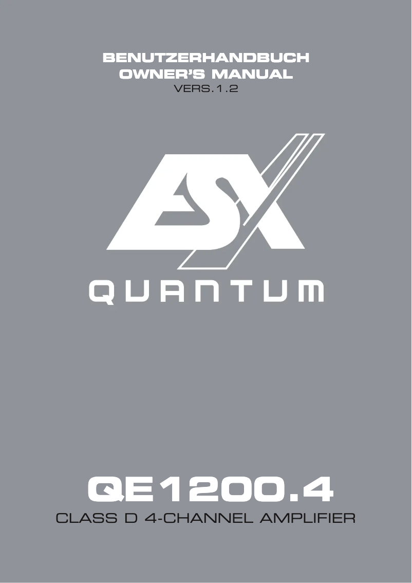 Page n°1 - Manuel utilisateur ESX Quantum QE1200.4