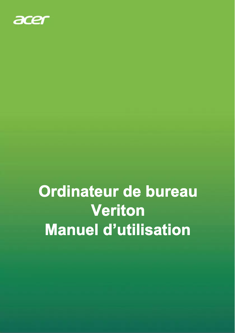 Page 1 de la notice Manuel utilisateur Acer Veriton N6680G