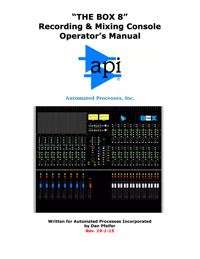 Page n°1 - Manuel utilisateur API Audio The Box II
