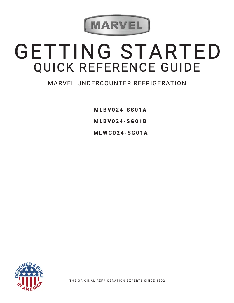 Page 1 de la notice Guide d'installation Marvel MLBV024SS01A