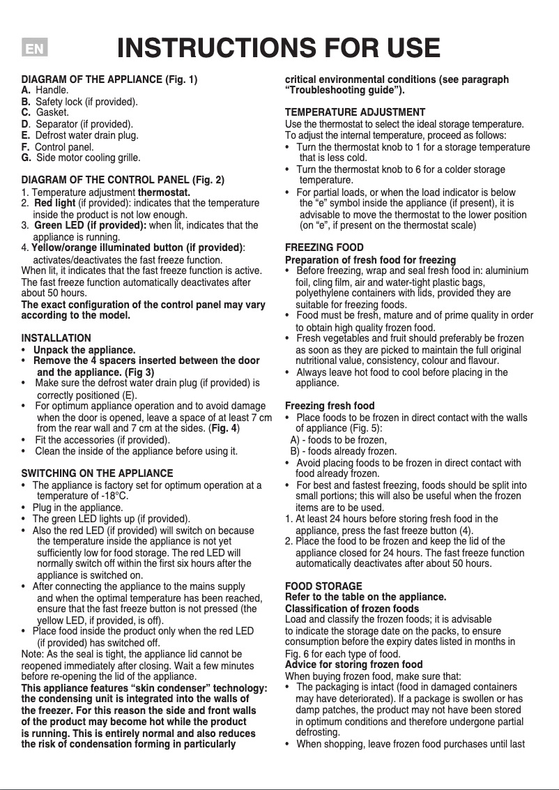 Page n°1 - Instructions / montage Hotpoint CS1A250HFA1