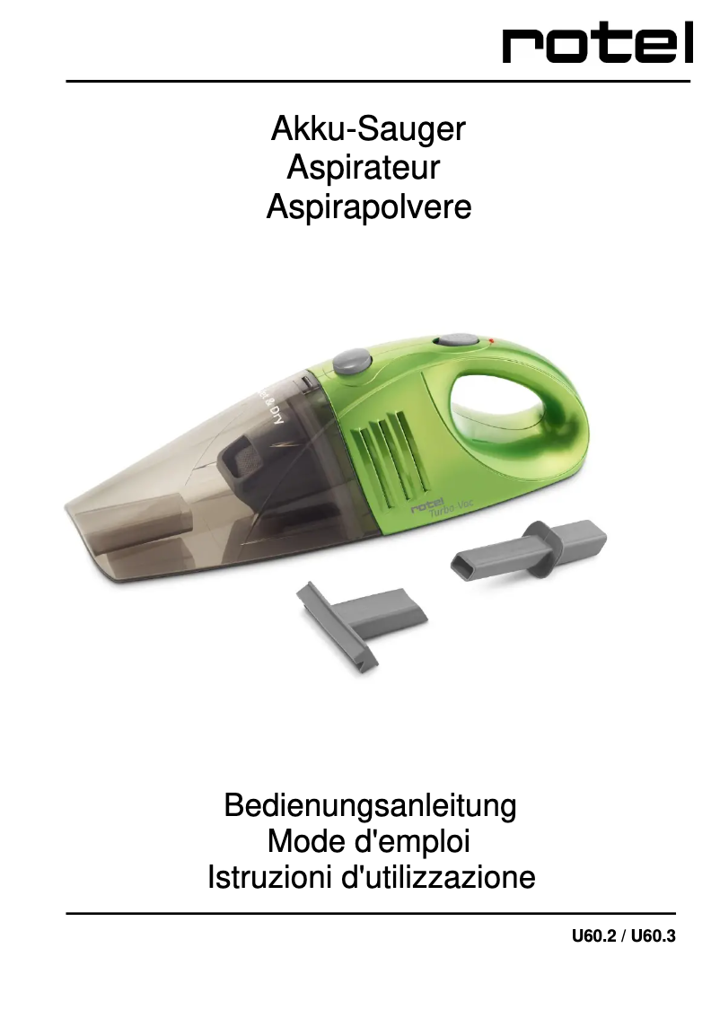 Image de la première page du manuel de l'appareil Turbo-Vac