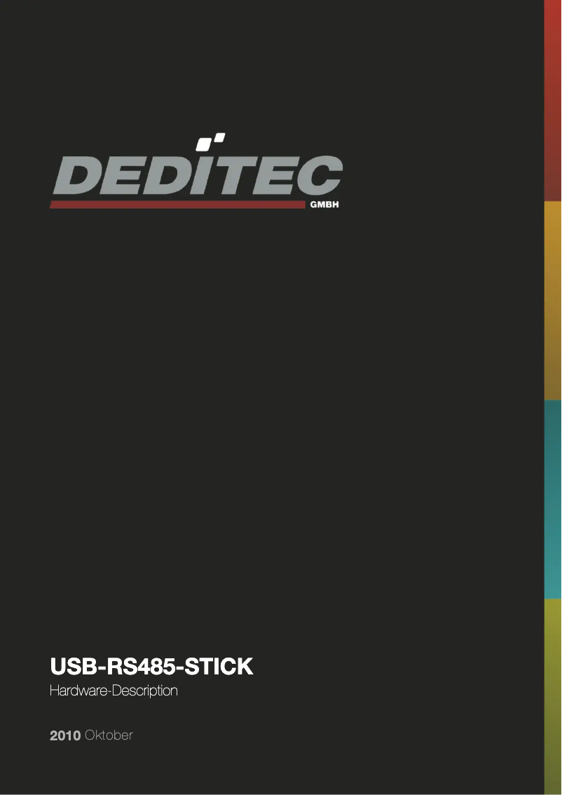 Página 1 del manual Manual de usuario Deditec USB-RS485-STICK