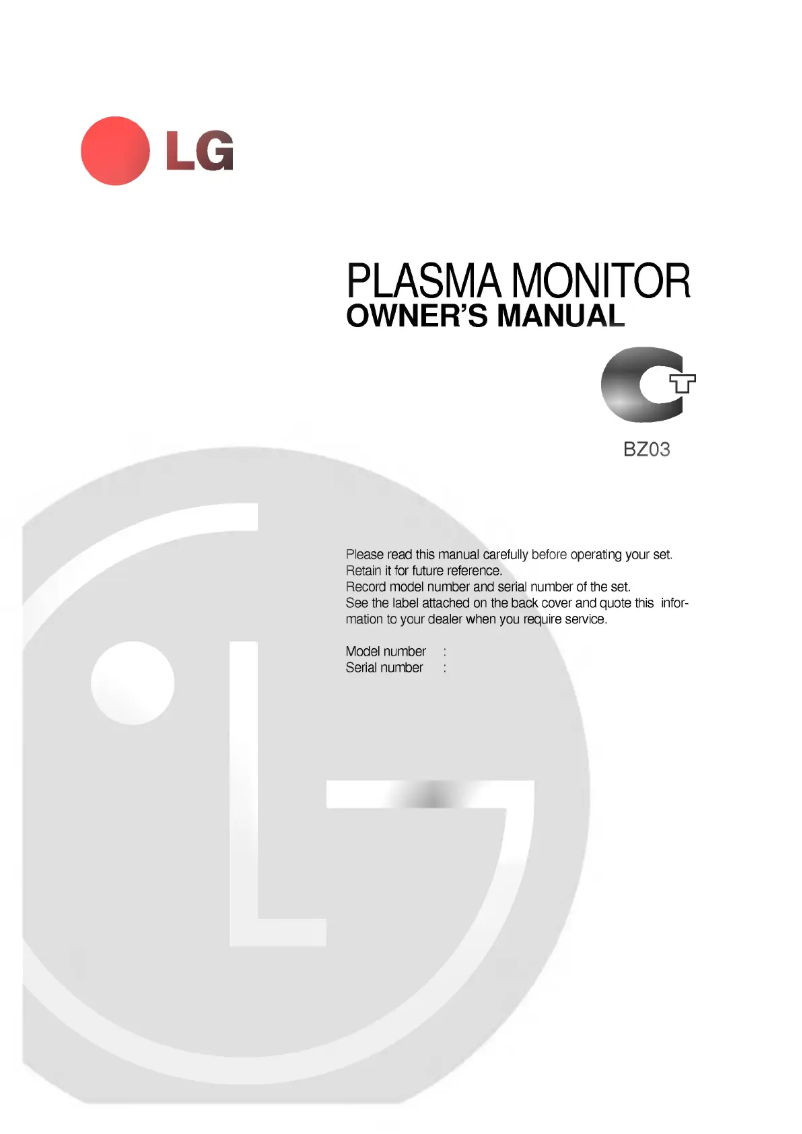 Página 1 del manual Manual de usuario LG MT-50PZ90