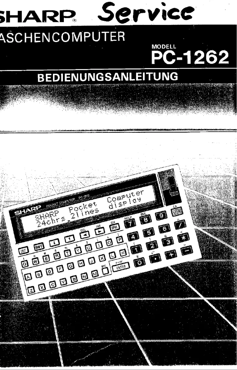 Page n°1 - Manuel utilisateur Sharp PC1262