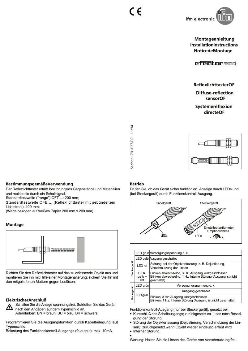Page 1 de la notice Manuel utilisateur IFM OF5060