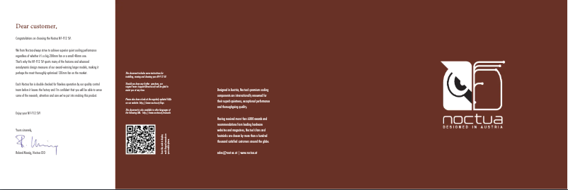 Page 1 de la notice Manuel utilisateur Noctua NF-A20 5V